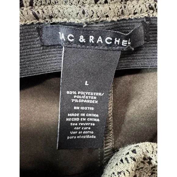 Zac & Rachel Womens Skinny Ankle Leggings Pants Olive Snakeskin NEW Size Large - Picture 4 of 6